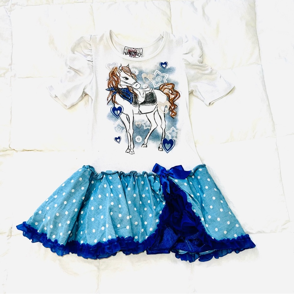 5/$25 10/$40 Beautees Country Chic Vintage Western Flounce Dress